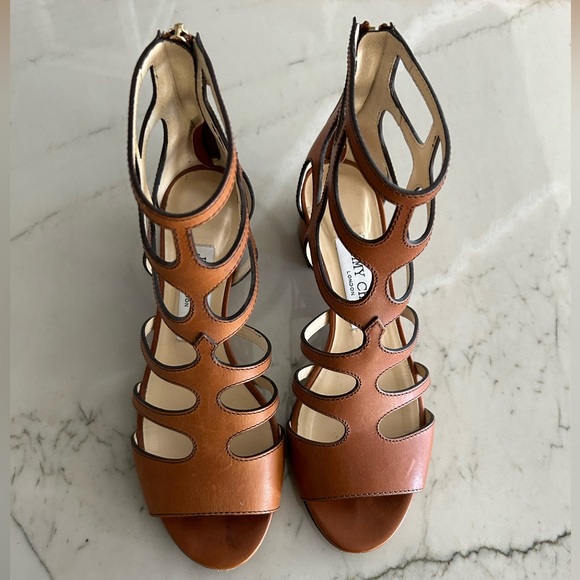 Jimmy Choo Brown Ren Sandals - Picture 2 of 11